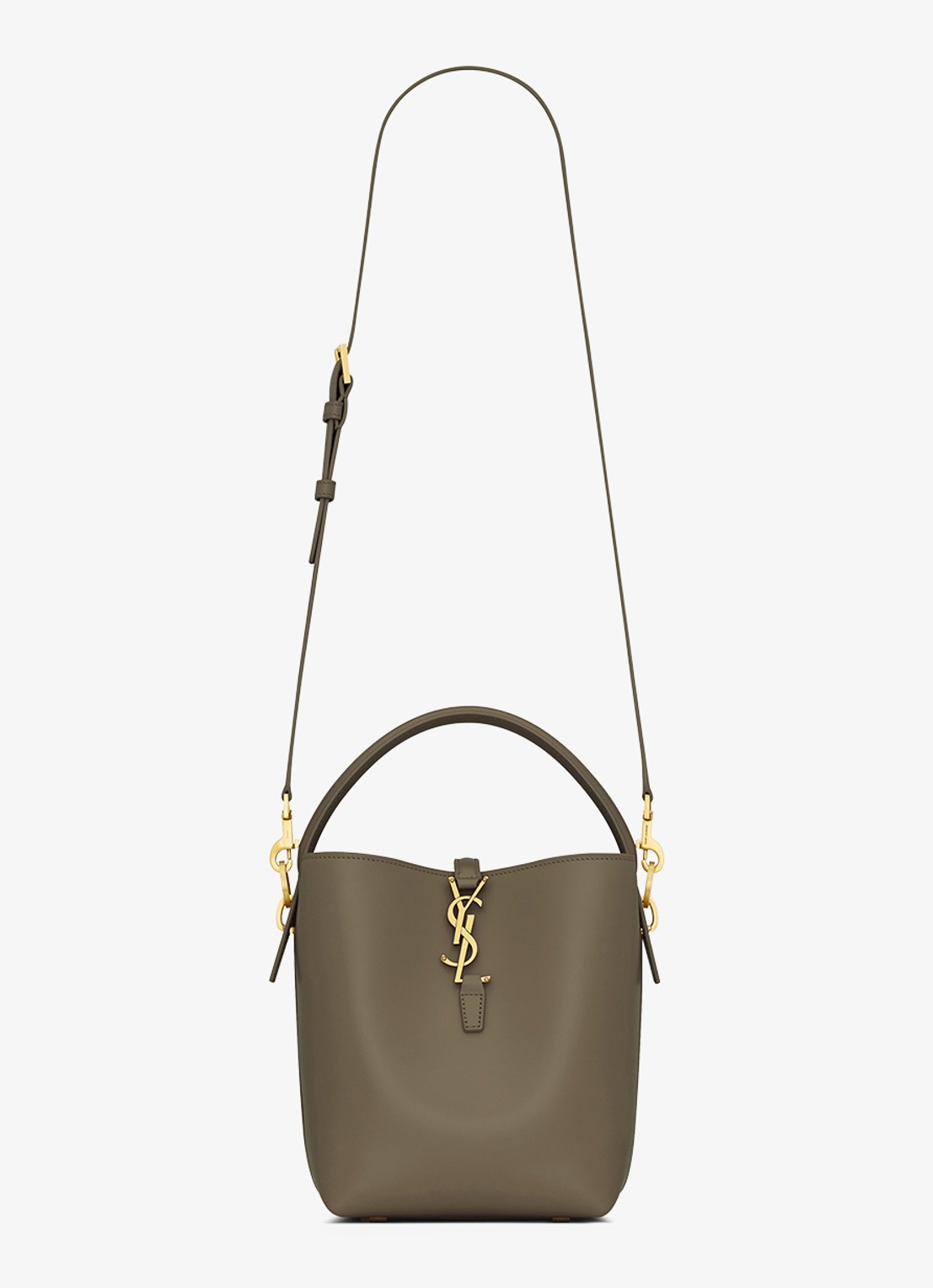 Saint Laurent Le 37 Small handtas van kalfsleer - detail bronsgroen