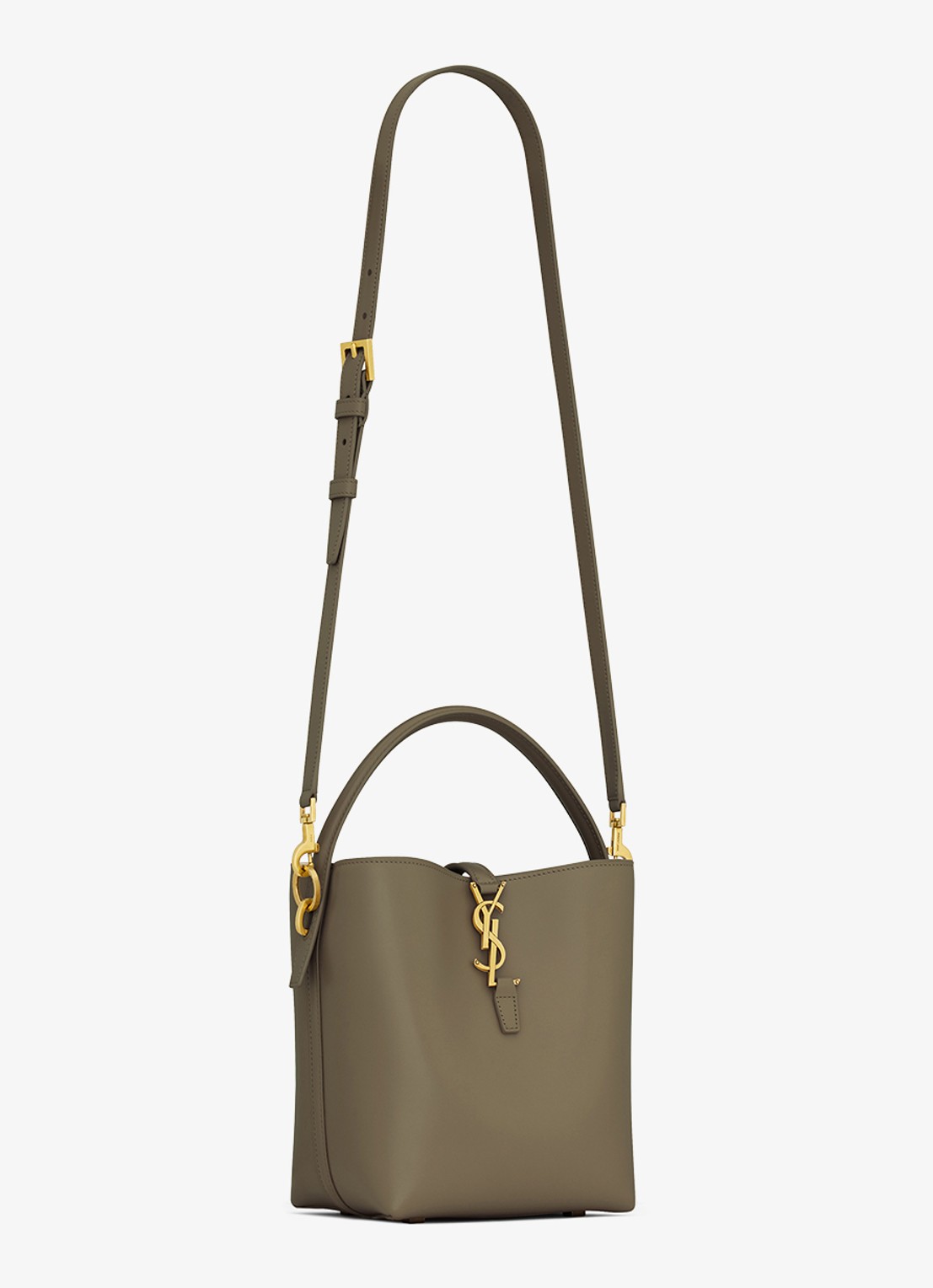 Saint Laurent Le 37 Small handtas van kalfsleer - detail 4 bronsgroen
