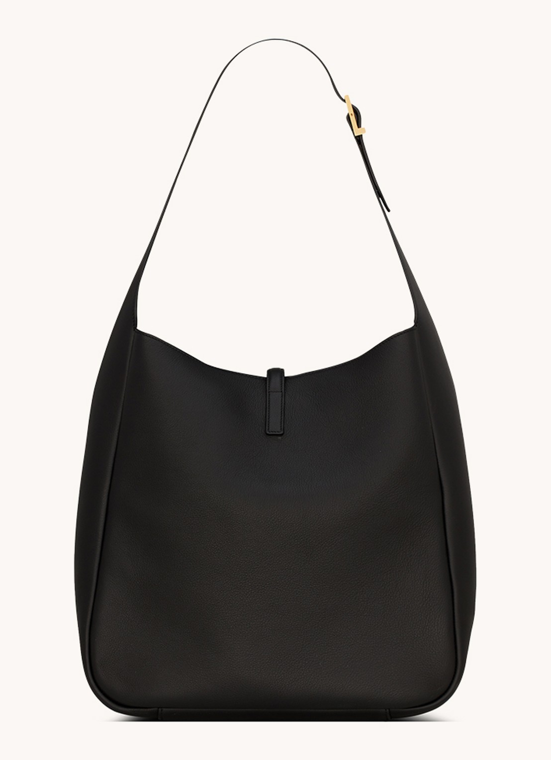 Saint Laurent Le 5 À 7 Large schoudertas van kalfsleer - detail zwart