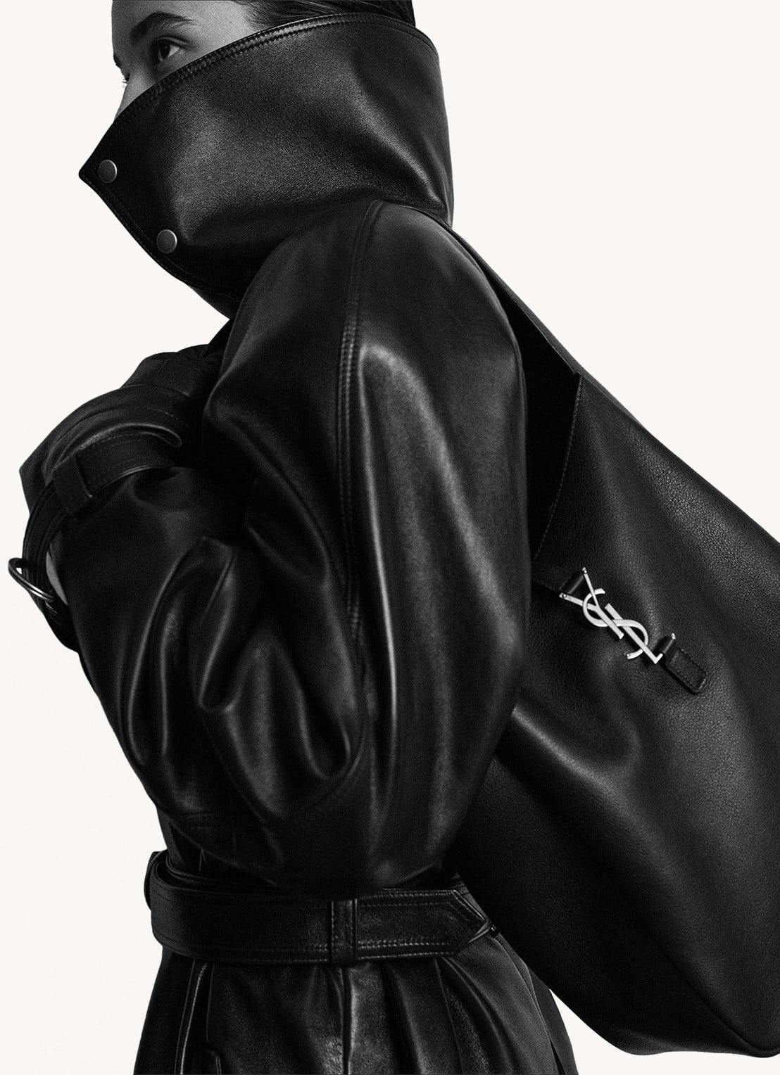 Saint Laurent Le 5 À 7 Large schoudertas van kalfsleer - detail 4 zwart