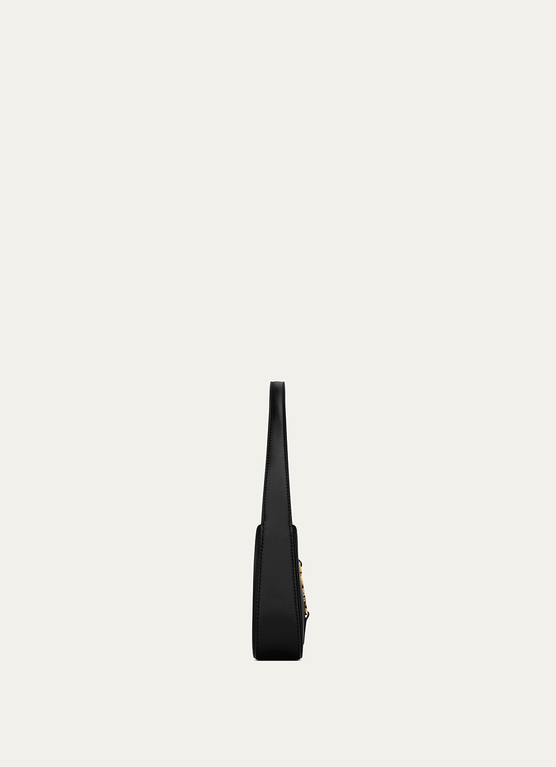 Saint Laurent Le 5 À 7 Mini Hobo schoudertas van kalfsleer - detail zwart