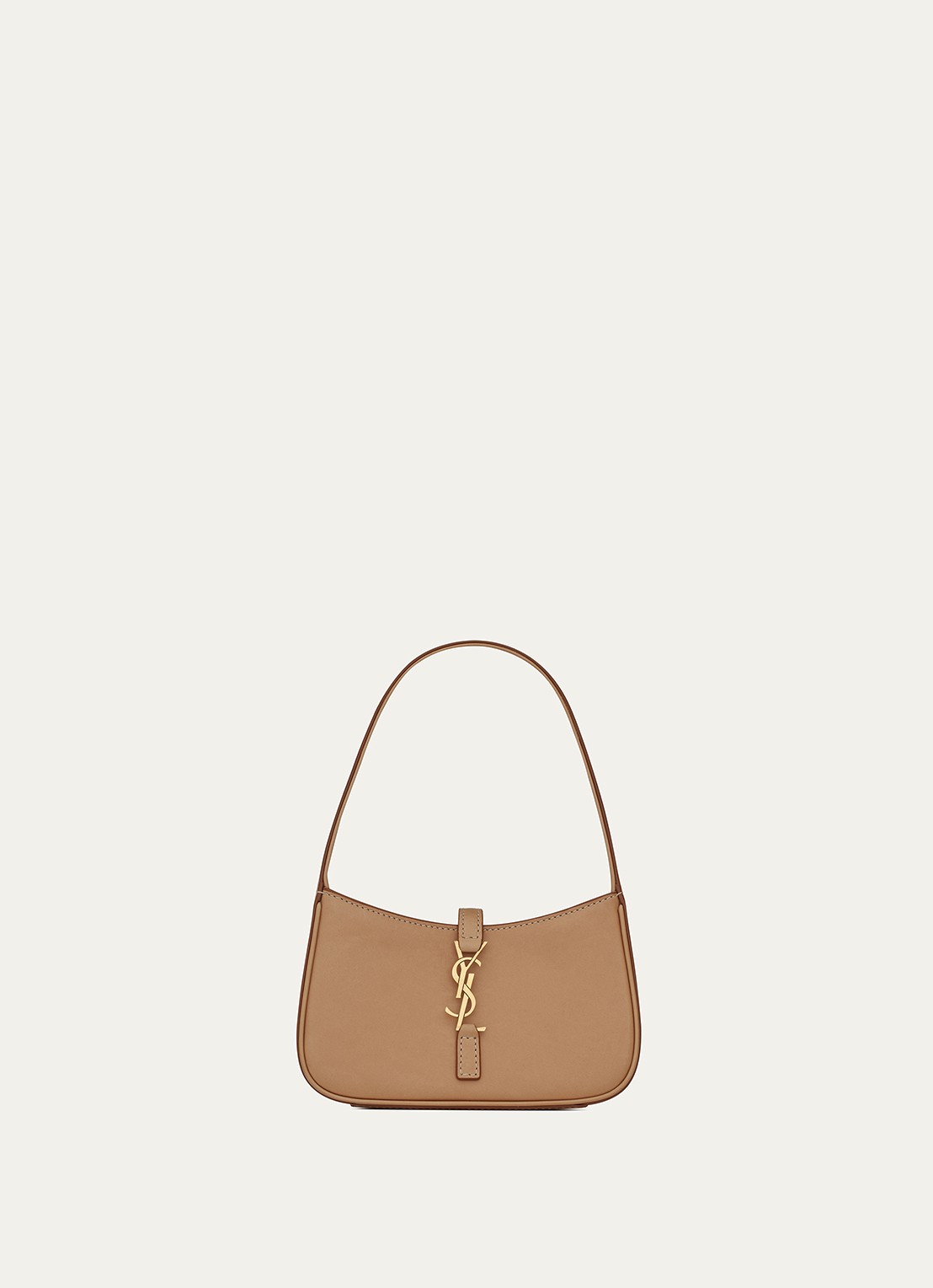 Saint Laurent Le 5 À 7 Mini Hobo schoudertas van kalfsleer - voorkant camel