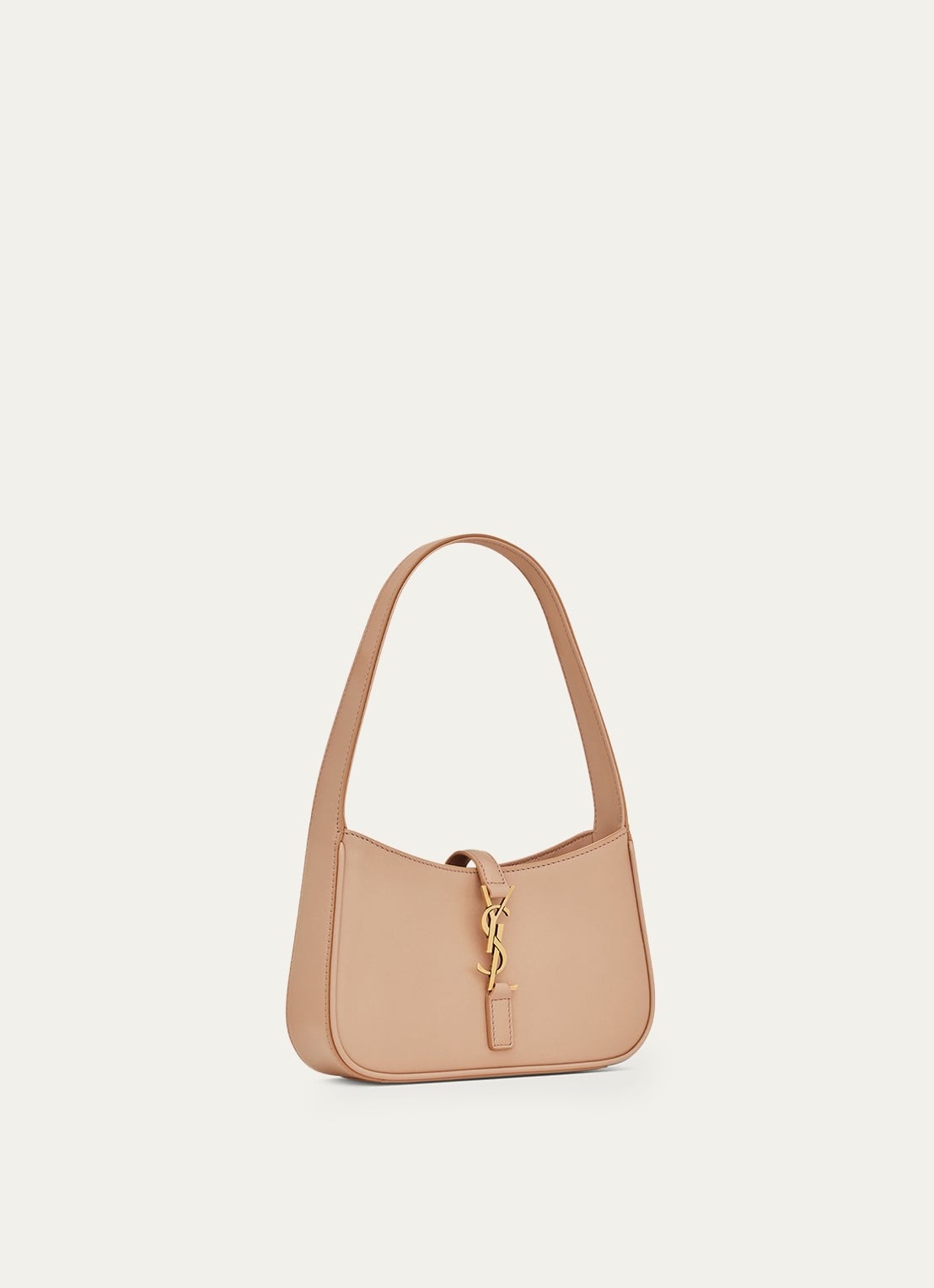 Saint Laurent Le 5 À 7 Mini Hobo schoudertas van kalfsleer - detail 4 donkerbeige