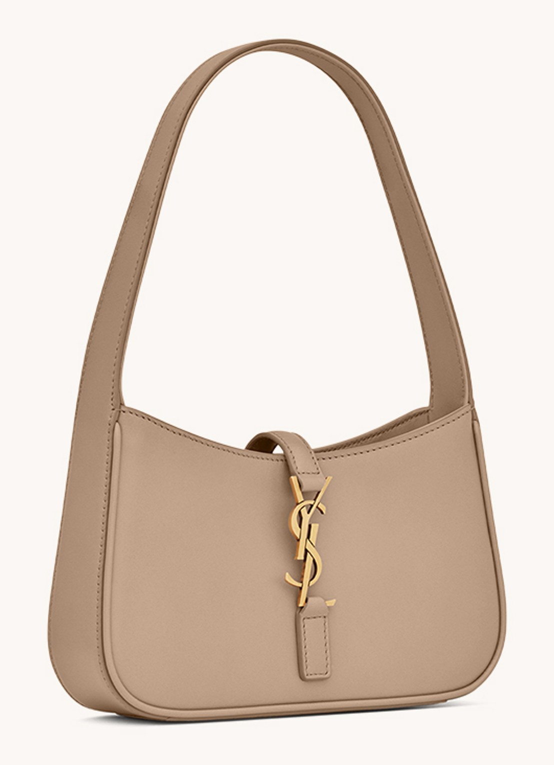 Saint Laurent Le 5 À 7 Mini schoudertas van kalfsleer - detail 2 donkerbeige