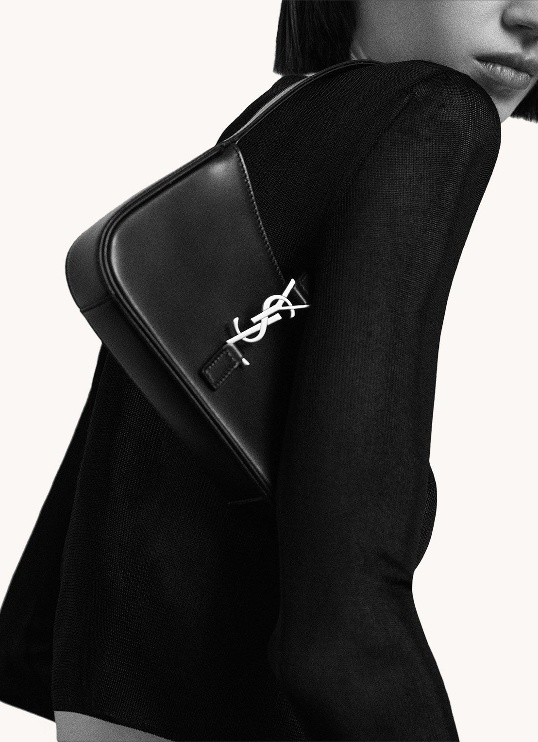 Saint Laurent Le 5 À 7 Mini schoudertas van kalfsleer - detail 4 donkerbeige