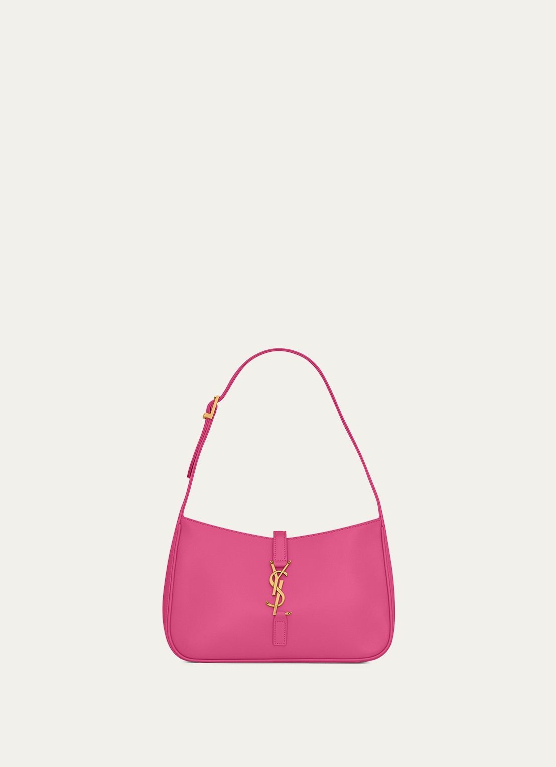 Saint Laurent Le 5 à 7 schoudertas van kalfsleer - voorkant fuchsia