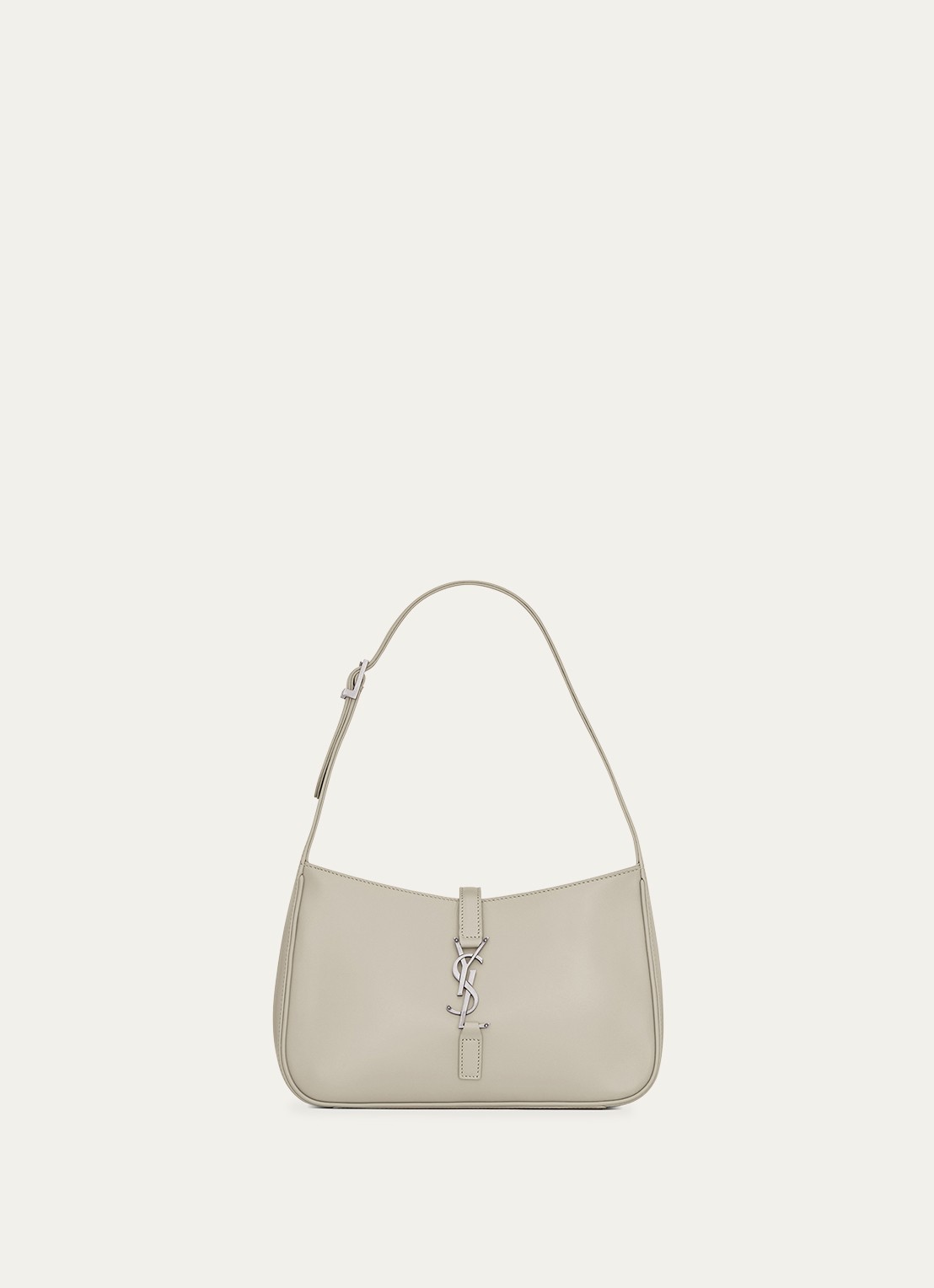 Saint Laurent Le 5 à 7 schoudertas van kalfsleer - voorkant 5 gebroken wit