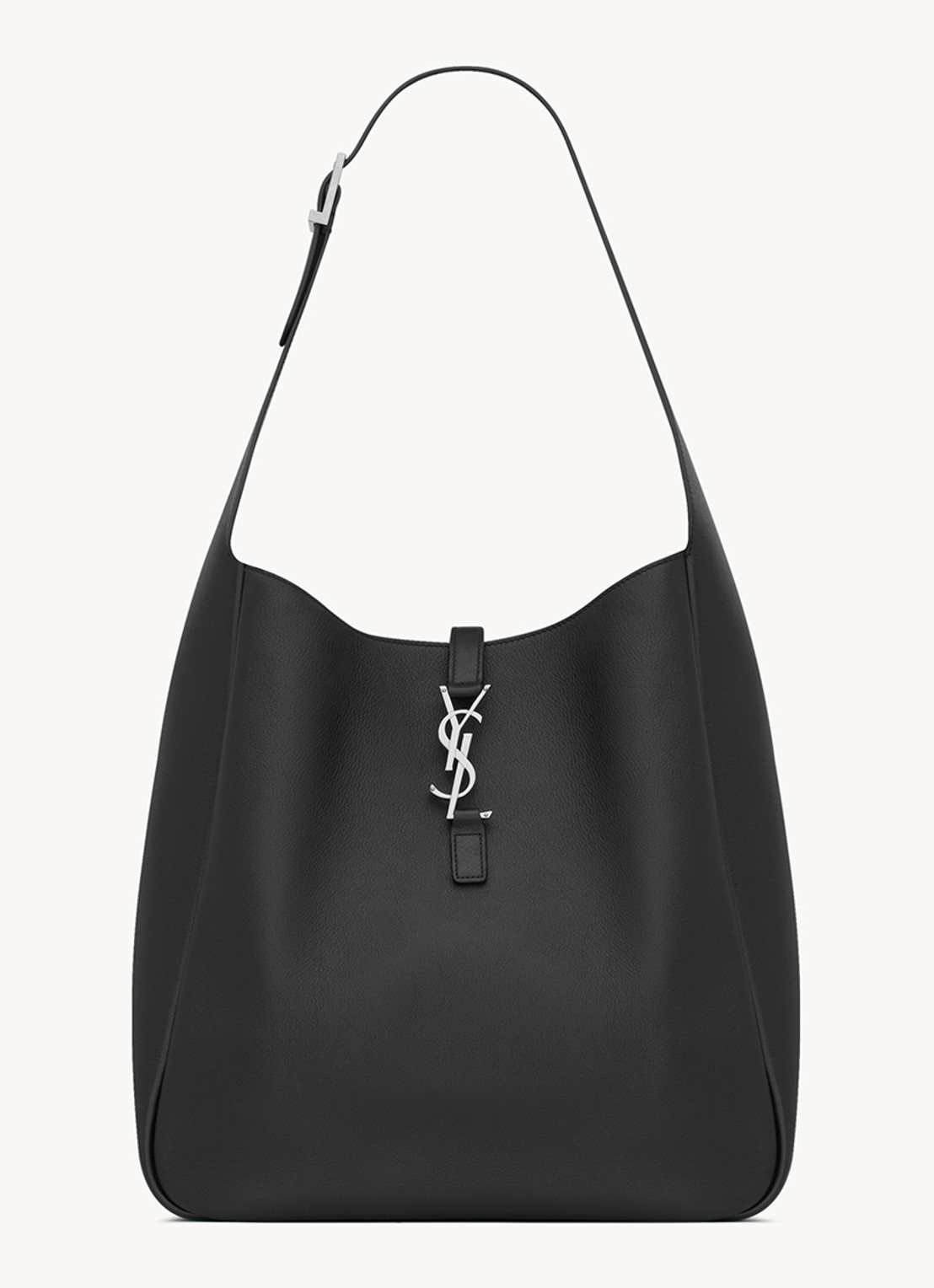 Saint Laurent Le 5 À 7 Supple Large schoudertas van kalfsleer - voorkant 2 zwart