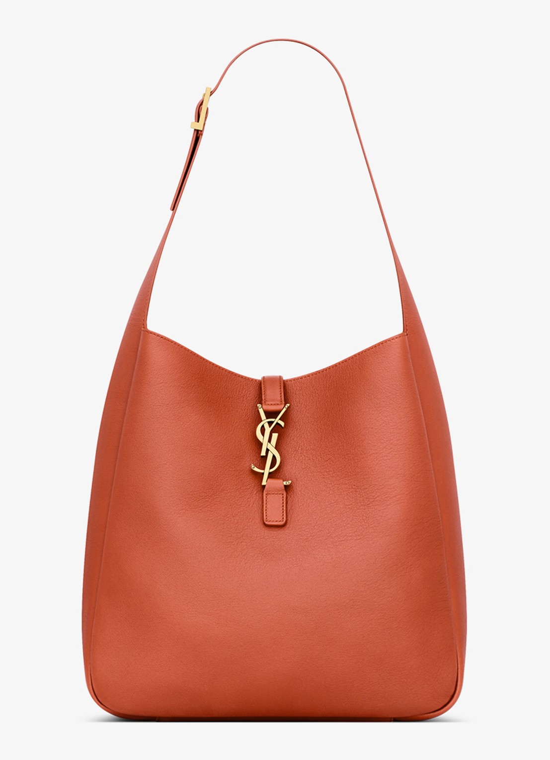 Saint Laurent Le 5 À 7 Supple Large schoudertas van kalfsleer - voorkant 6 donkeroranje