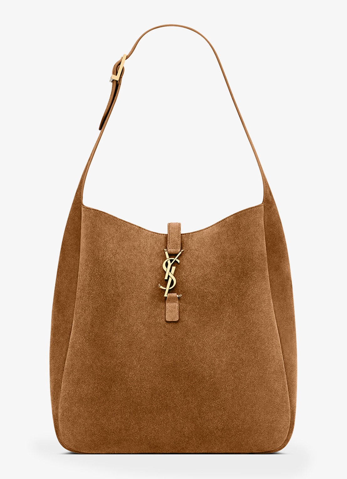 Saint Laurent Le 5 À 7 Supple Large schoudertas van kalfssuède - voorkant 5 bruin