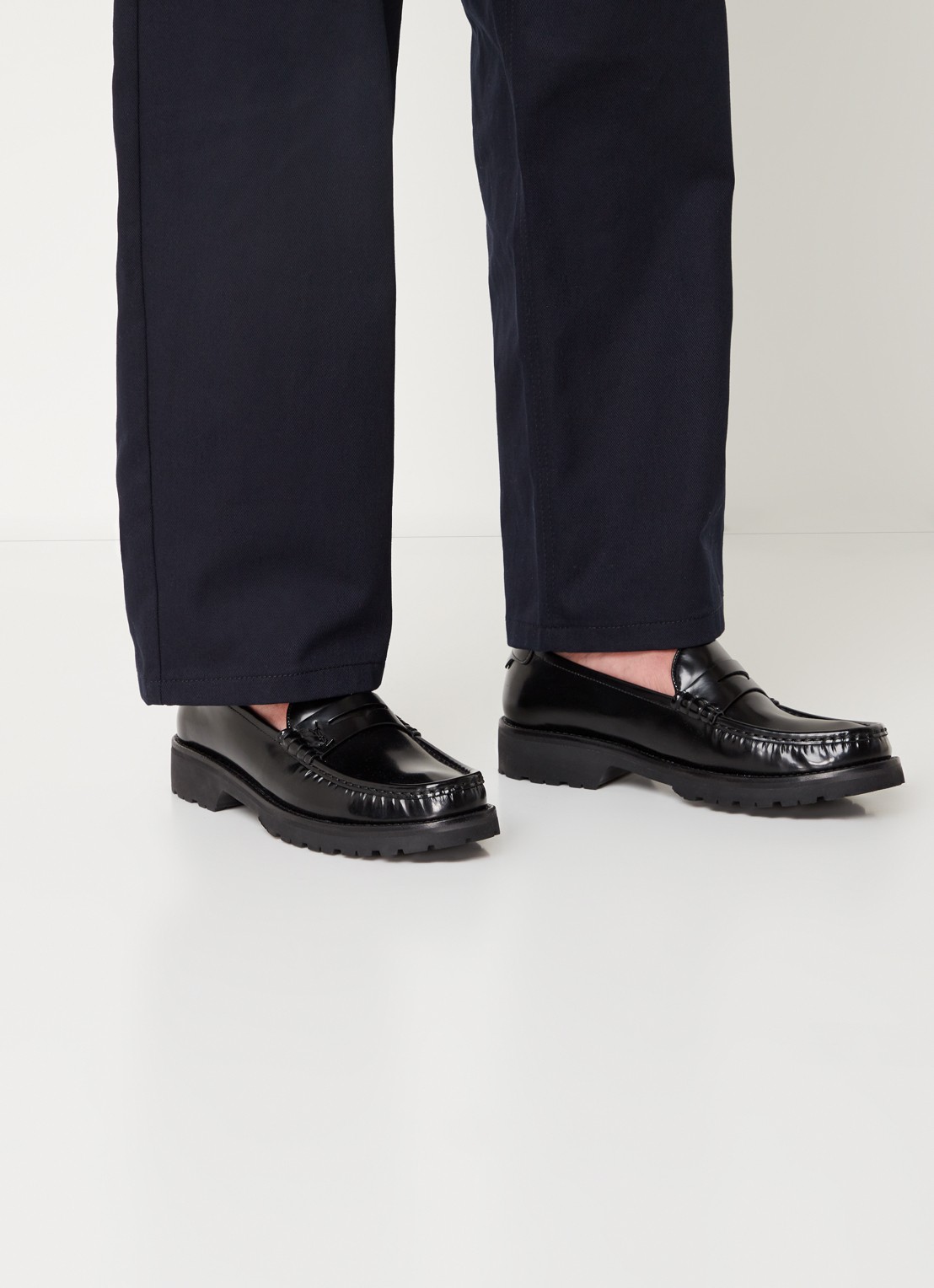 Saint Laurent Loafer van kalfsleer - voorkant 7 zwart