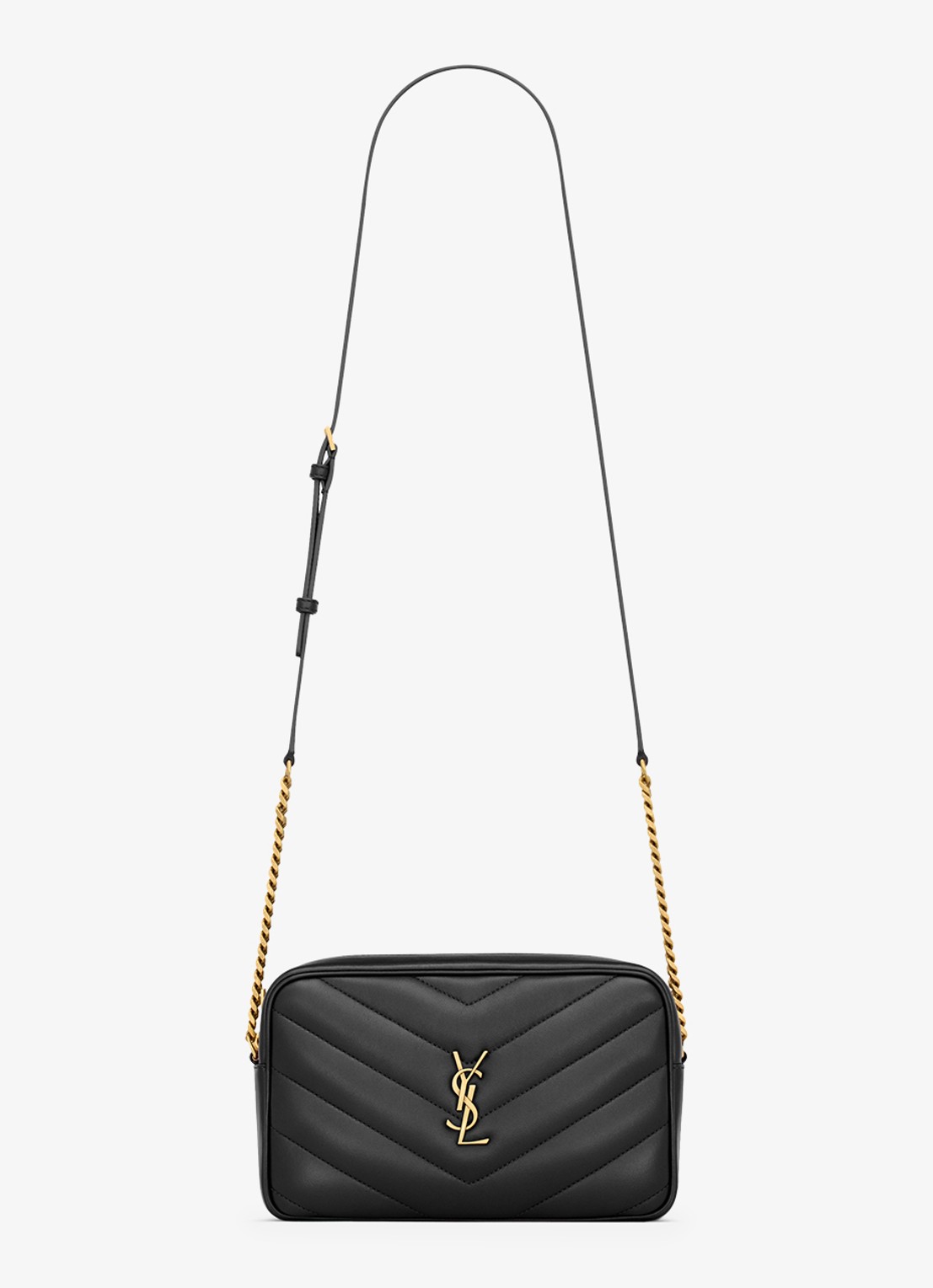 Saint Laurent Loulou crossbodytas van lamsleer - voorkant 2 zwart