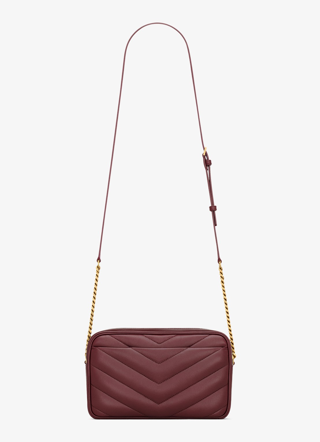 Saint Laurent Loulou crossbodytas van lamsleer - achterkant donkerrood