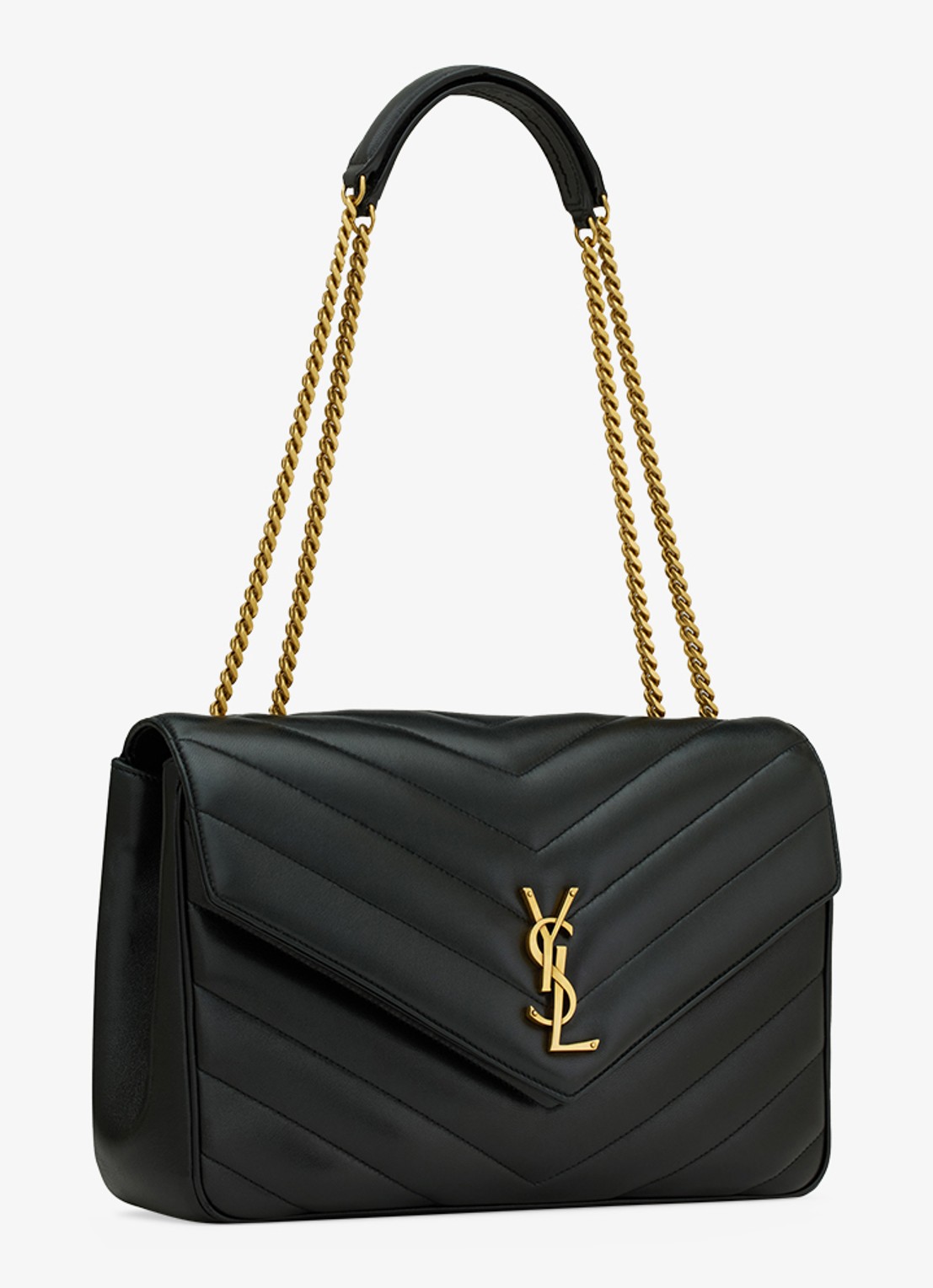 Saint Laurent Loulou Large schoudertas van lamsleer - detail 4 zwart