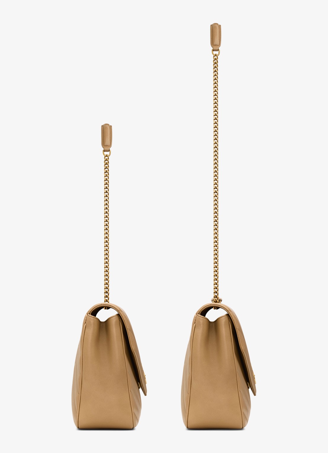 Saint Laurent Loulou Large schoudertas van lamsleer - achterkant 7 lichtbruin