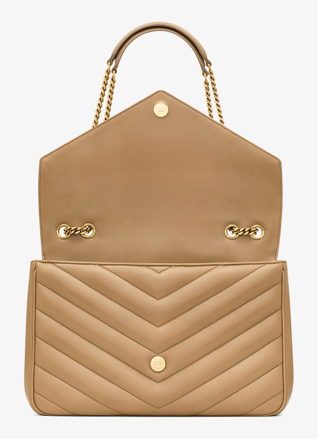 Saint Laurent Loulou Large schoudertas van lamsleer - detail 3 lichtbruin