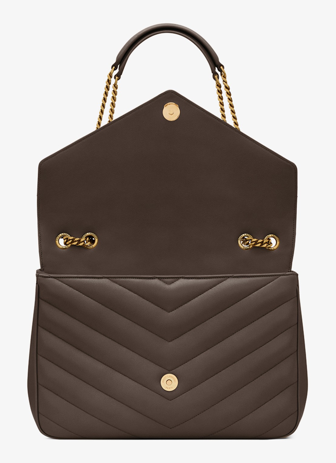 Saint Laurent Loulou Large schoudertas van lamsleer - detail 5 grijs