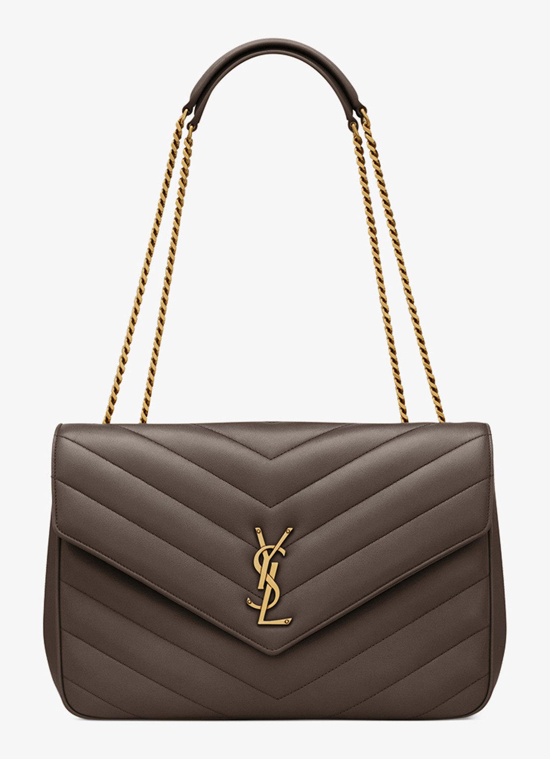 Saint Laurent Loulou Large schoudertas van lamsleer - voorkant 7 grijs
