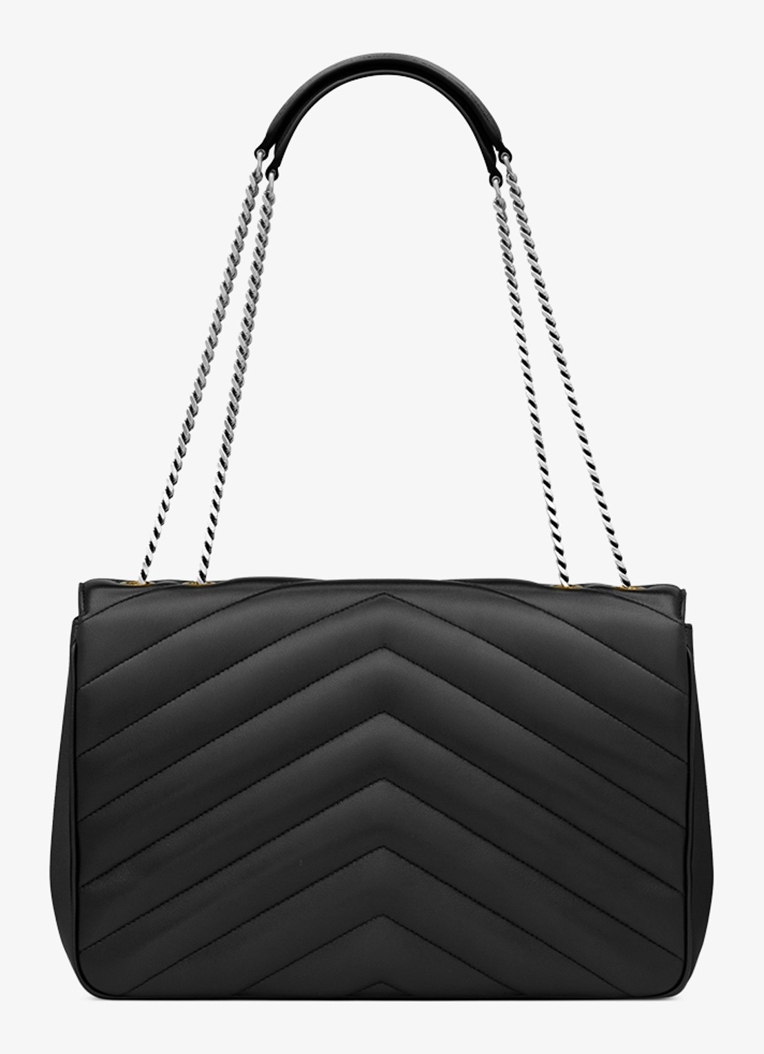 Saint Laurent Loulou Large schoudertas van quilted lamsleer - achterkant zwart