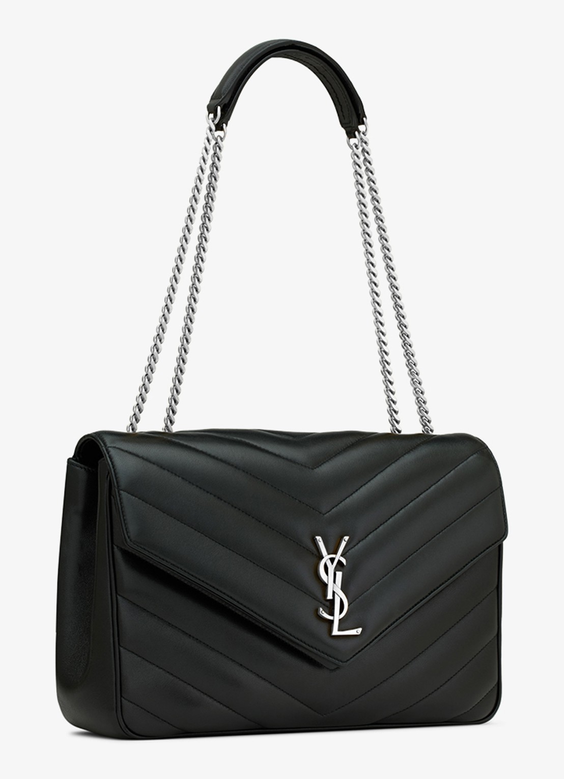 Saint Laurent Loulou Large schoudertas van quilted lamsleer - detail 3 zwart