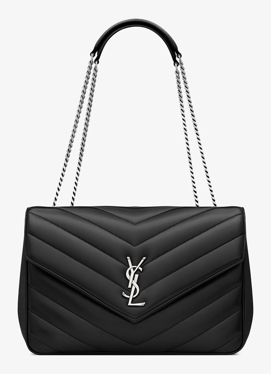 Saint Laurent Loulou Large schoudertas van quilted lamsleer - voorkant 7 zwart