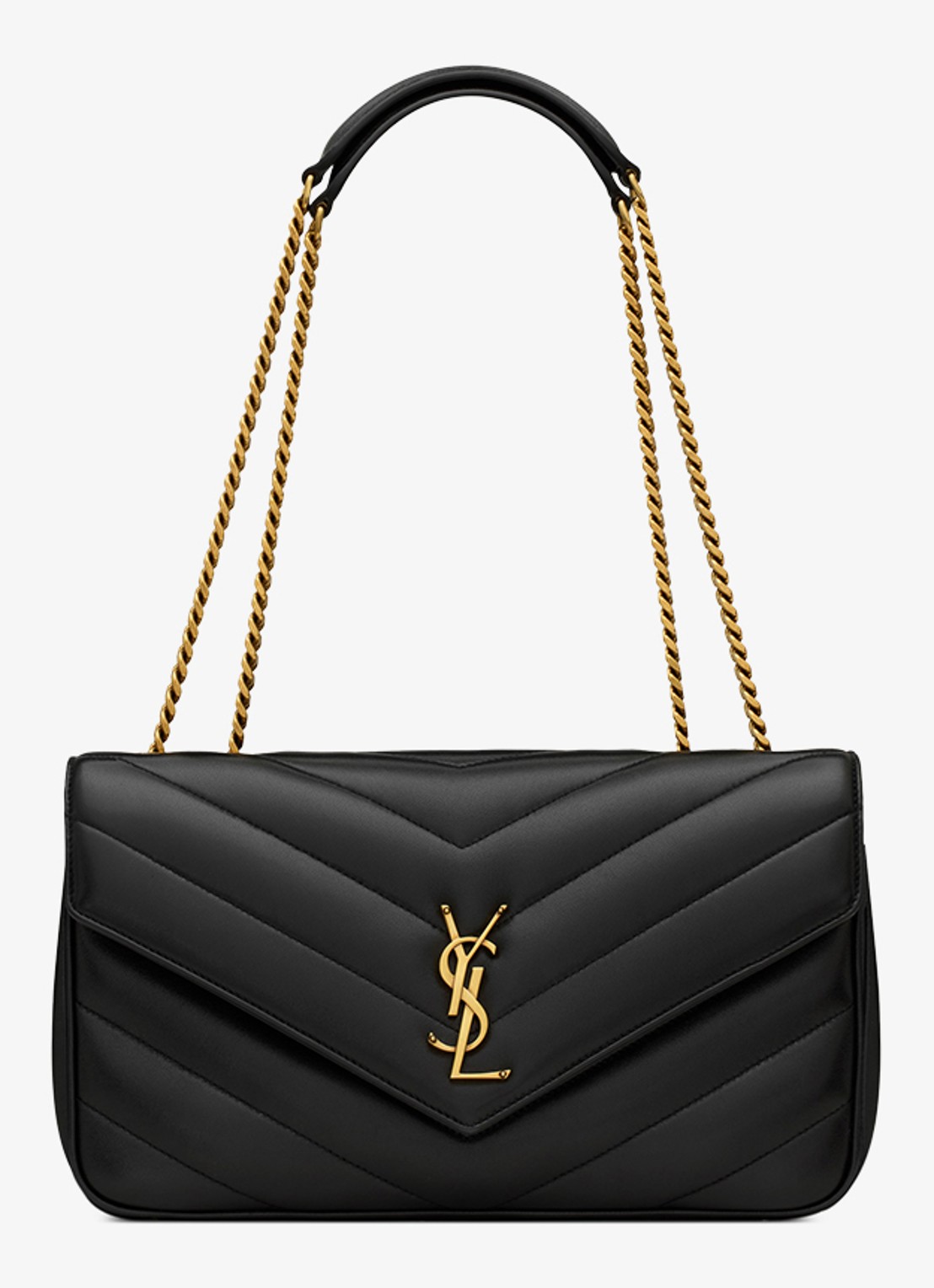 Saint Laurent Loulou Medium schoudertas van lamsleer - voorkant 7 zwart