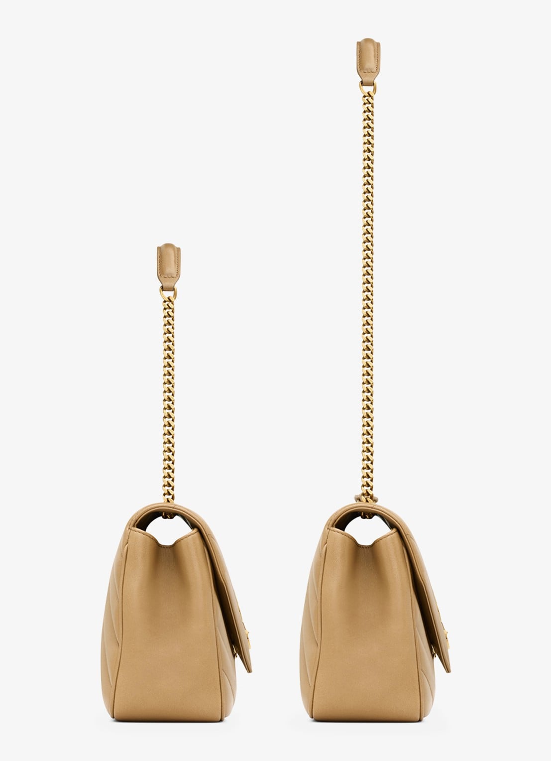 Saint Laurent Loulou Medium schoudertas van lamsleer - achterkant lichtbruin