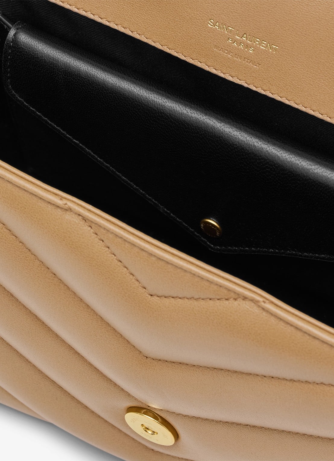 Saint Laurent Loulou Medium schoudertas van lamsleer - detail 5 lichtbruin