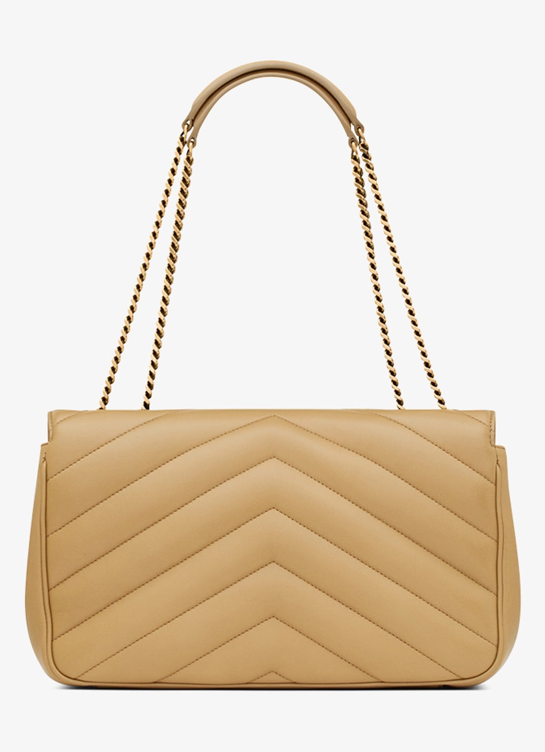 Saint Laurent Loulou Medium schoudertas van lamsleer - voorkant 7 lichtbruin