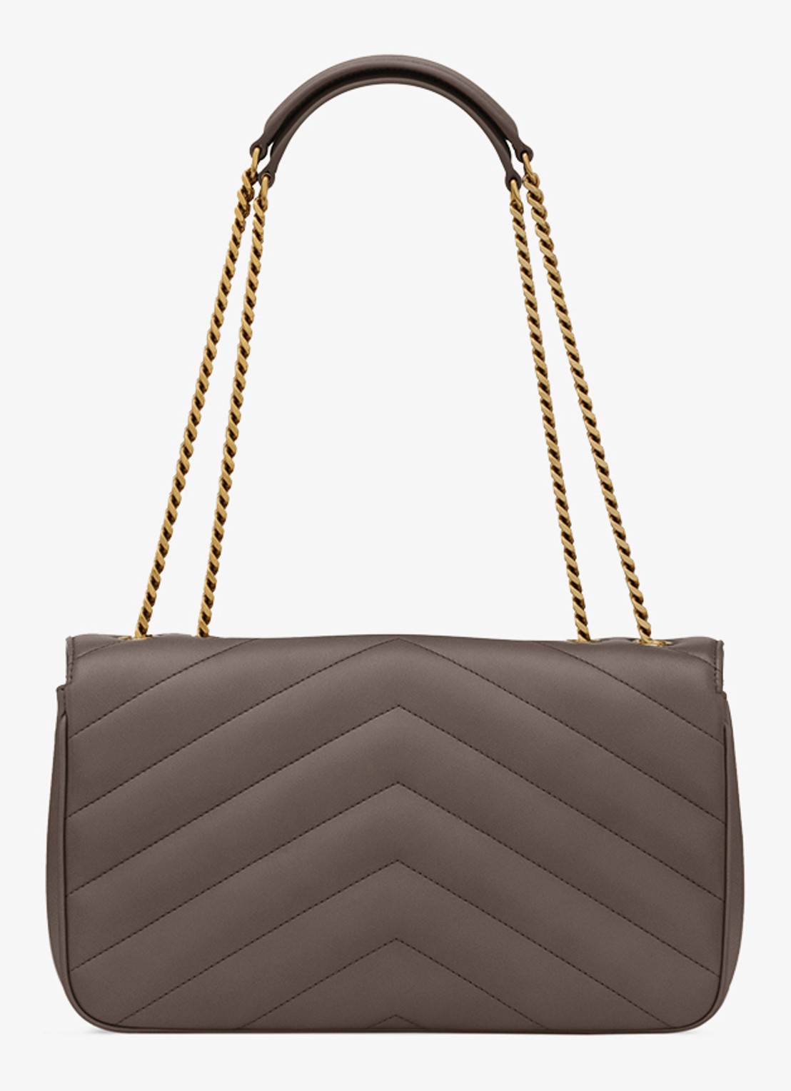 Saint Laurent Loulou Medium schoudertas van lamsleer - achterkant 7 taupe