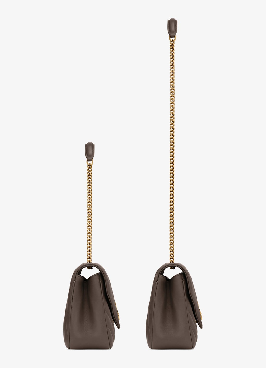 Saint Laurent Loulou Medium schoudertas van lamsleer - detail 2 taupe