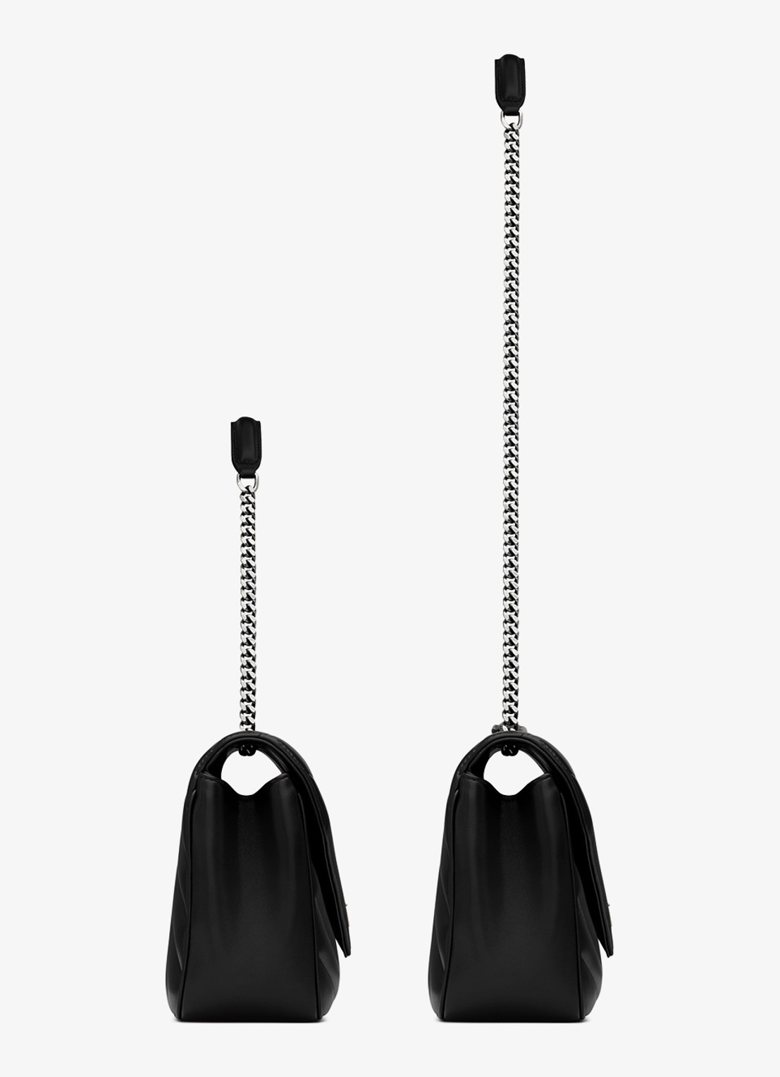 Saint Laurent Loulou Medium schoudertas van quilted lamsleer - detail 4 zwart