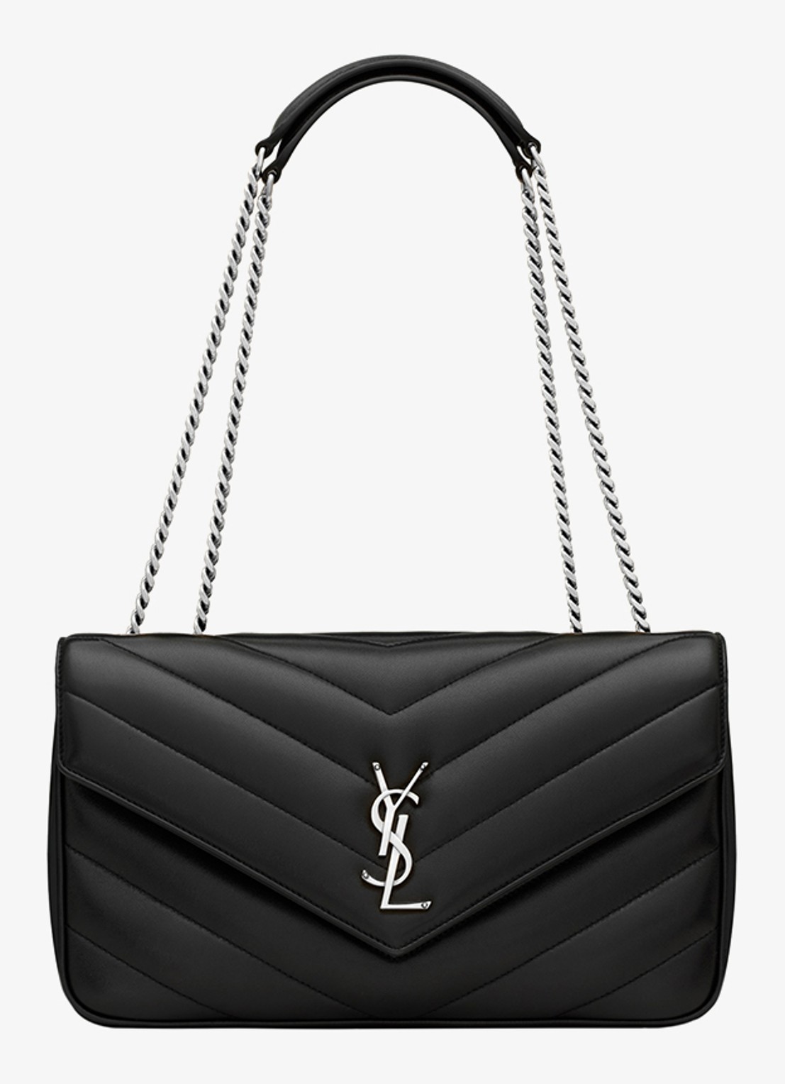 Saint Laurent Loulou Medium schoudertas van quilted lamsleer - voorkant 7 zwart
