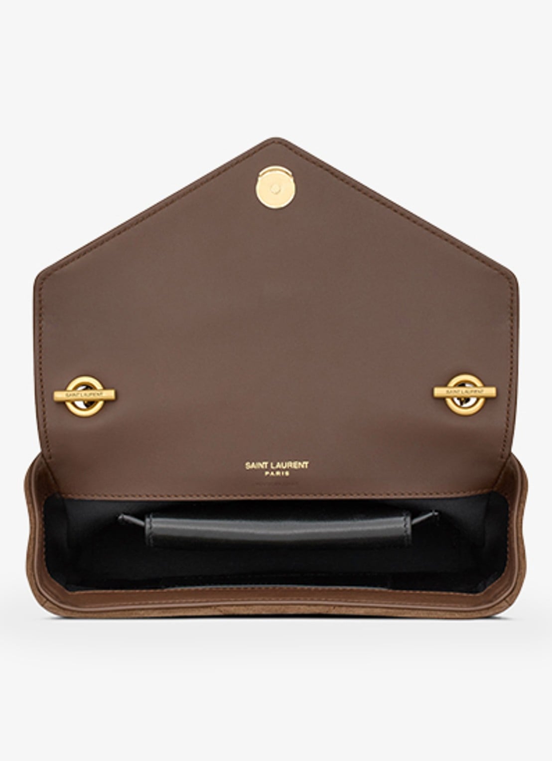 Saint Laurent Loulou Mini crossbodytas van kalfssuède - detail 7 bruin