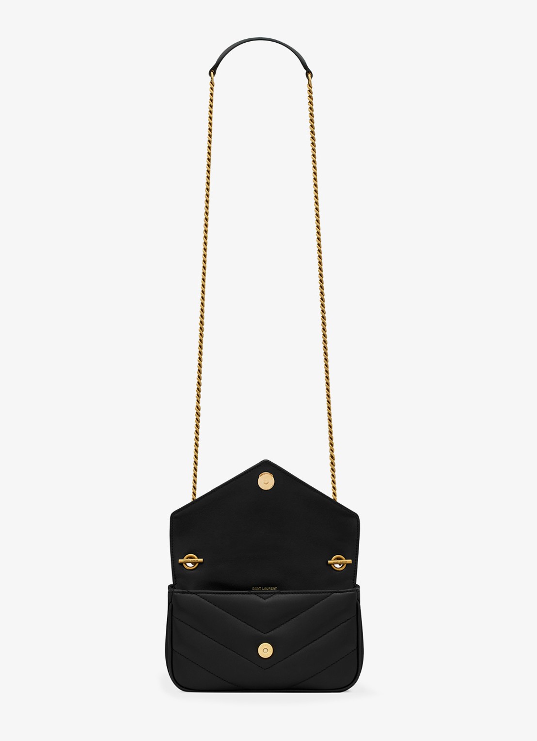 Saint Laurent Loulou Mini crossbodytas van lamsleer - detail 4 zwart