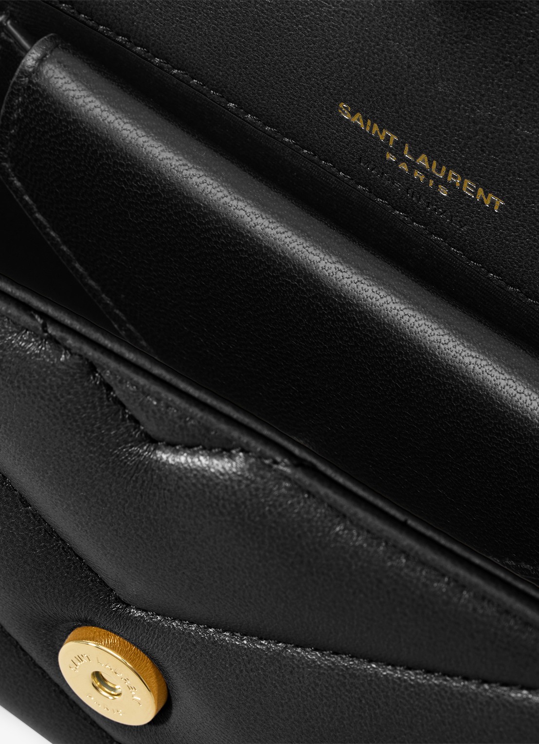 Saint Laurent Loulou Mini crossbodytas van lamsleer - detail 8 zwart