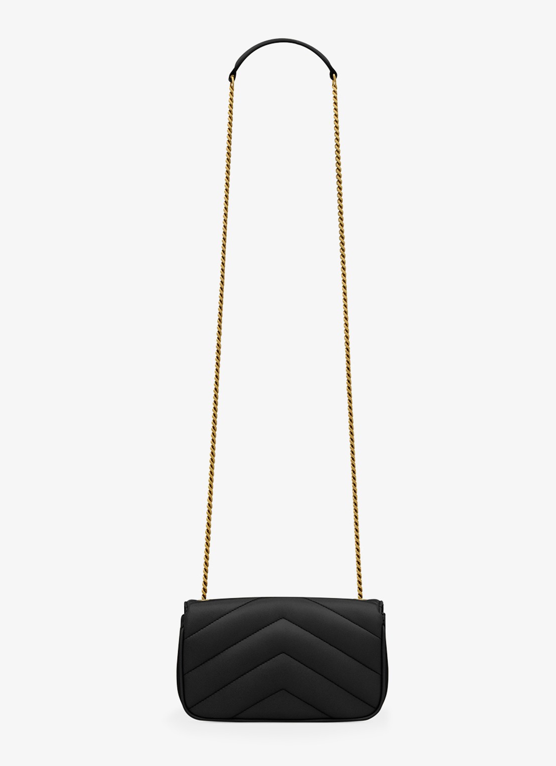 Saint Laurent Loulou Mini crossbodytas van lamsleer - voorkant 3 zwart