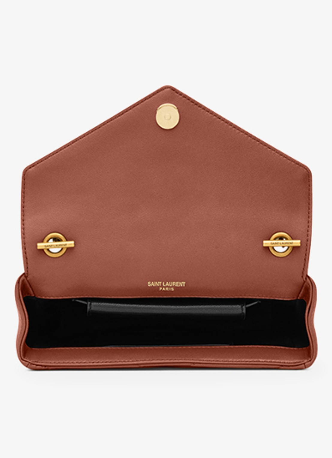 Saint Laurent Loulou Mini crossbodytas van lamsleer - detail 6 roestbruin