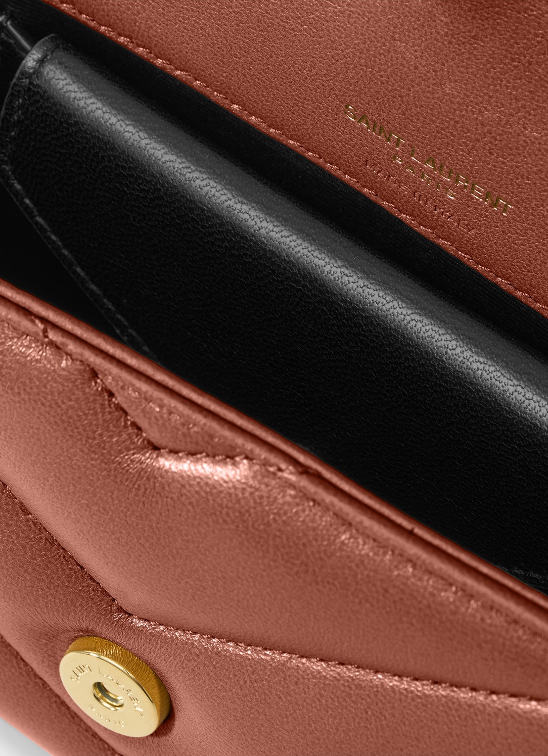 Saint Laurent Loulou Mini crossbodytas van lamsleer - detail 7 roestbruin