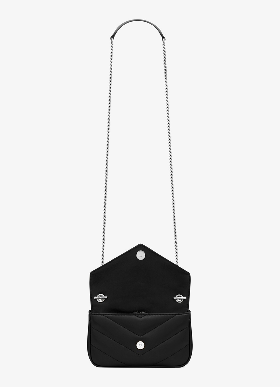 Saint Laurent Loulou Mini crossbodytas van quilted lamsleer - detail 6 zwart