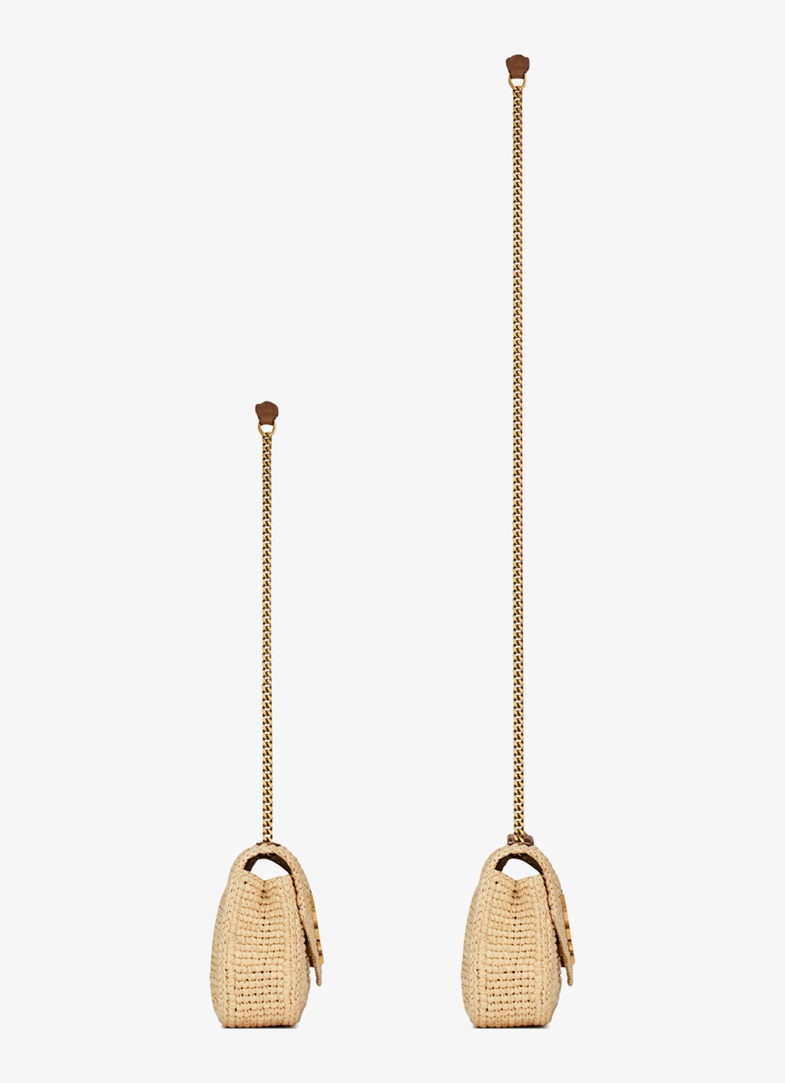 Saint Laurent Loulou Mini schoudertas van raffia - detail 3 beige