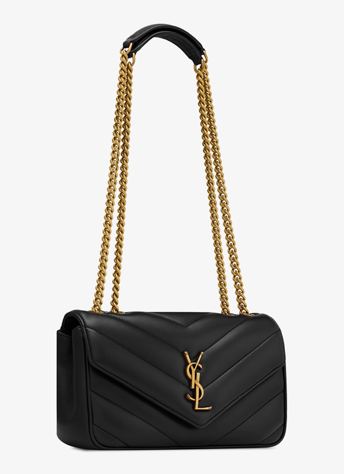 Saint Laurent Loulou Small schoudertas van lamsleer - detail 3 zwart