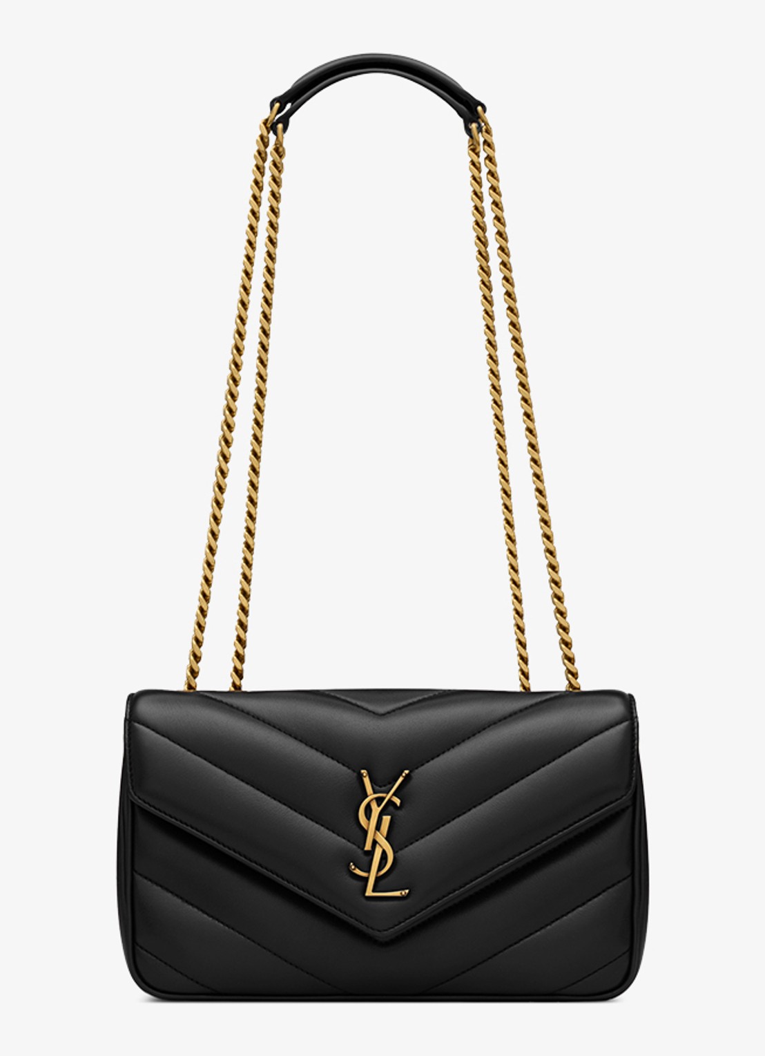 Saint Laurent Loulou Small schoudertas van lamsleer - voorkant 7 zwart
