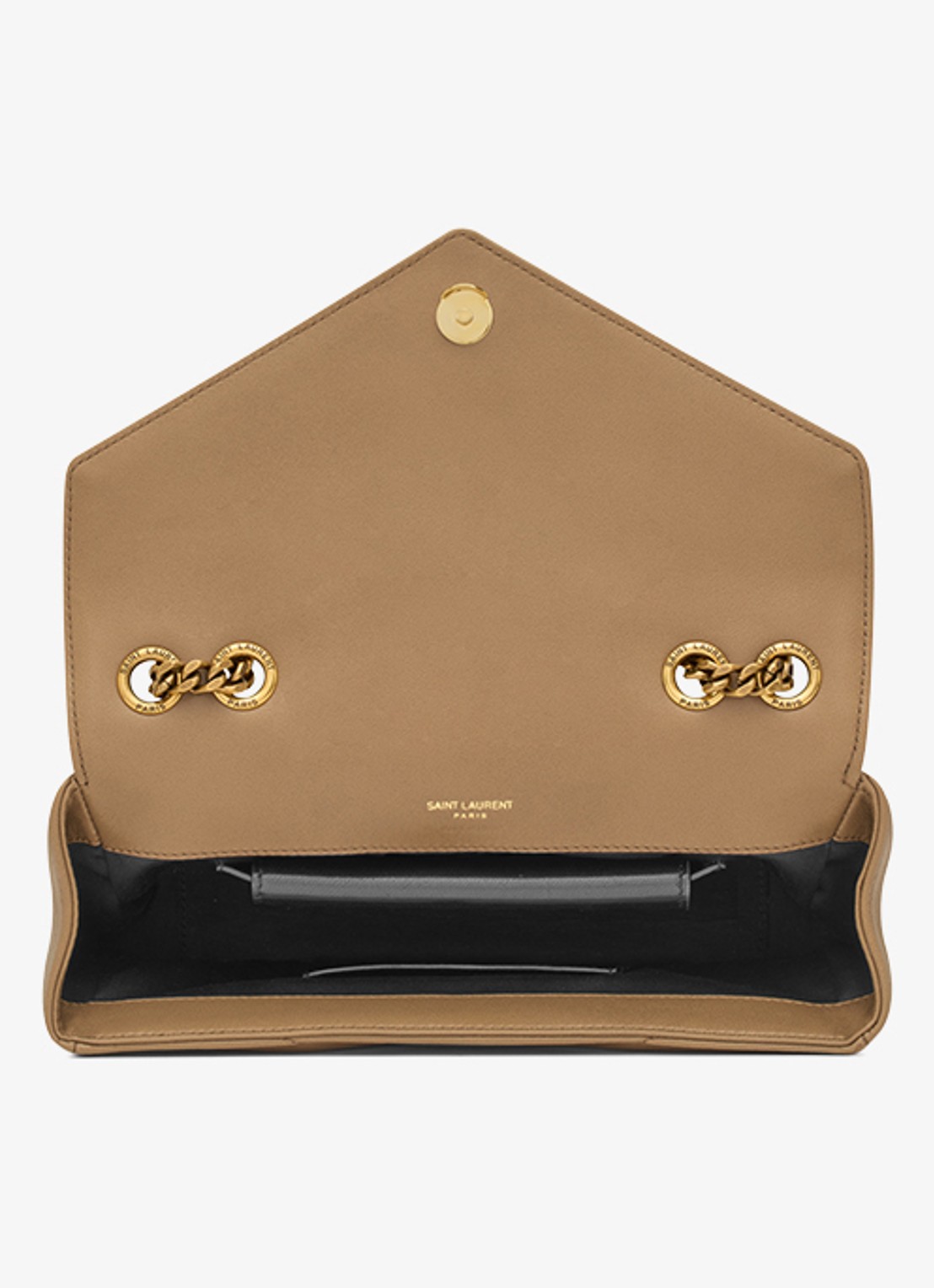 Saint Laurent Loulou Small schoudertas van lamsleer - detail 4 lichtbruin