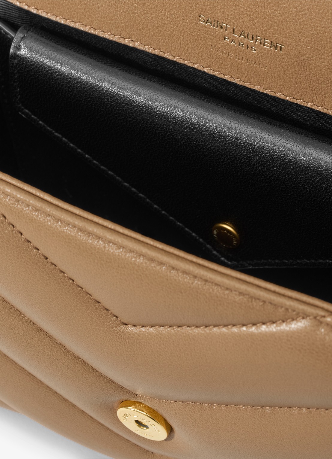 Saint Laurent Loulou Small schoudertas van lamsleer - detail 7 lichtbruin