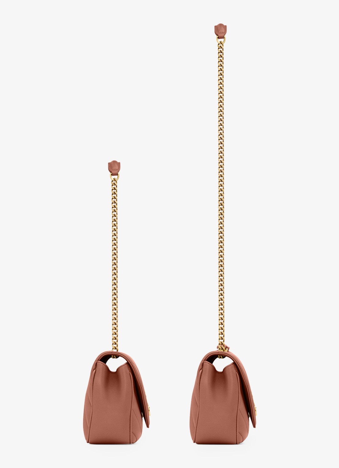 Saint Laurent Loulou Small schoudertas van lamsleer - achterkant 8 roestbruin