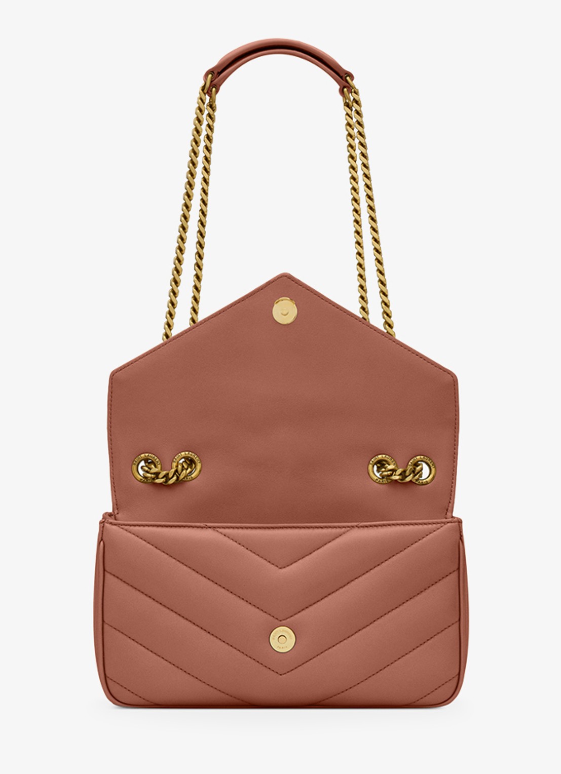Saint Laurent Loulou Small schoudertas van lamsleer - detail 3 roestbruin
