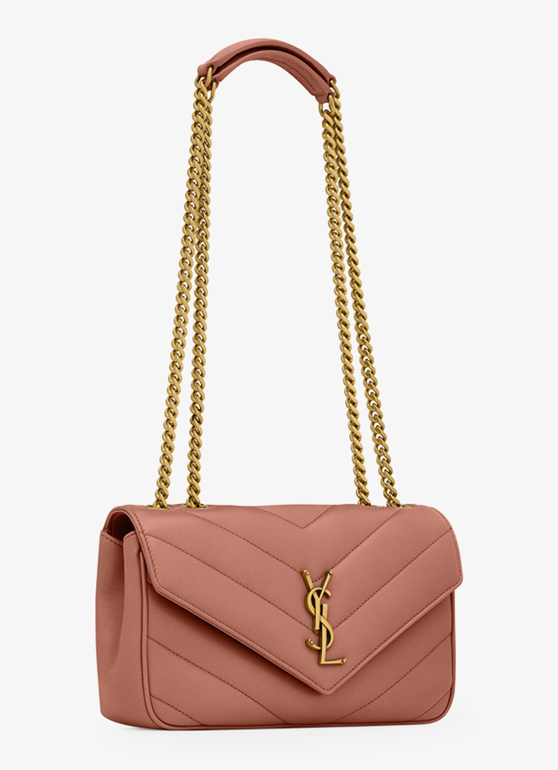 Saint Laurent Loulou Small schoudertas van lamsleer - detail 5 roestbruin
