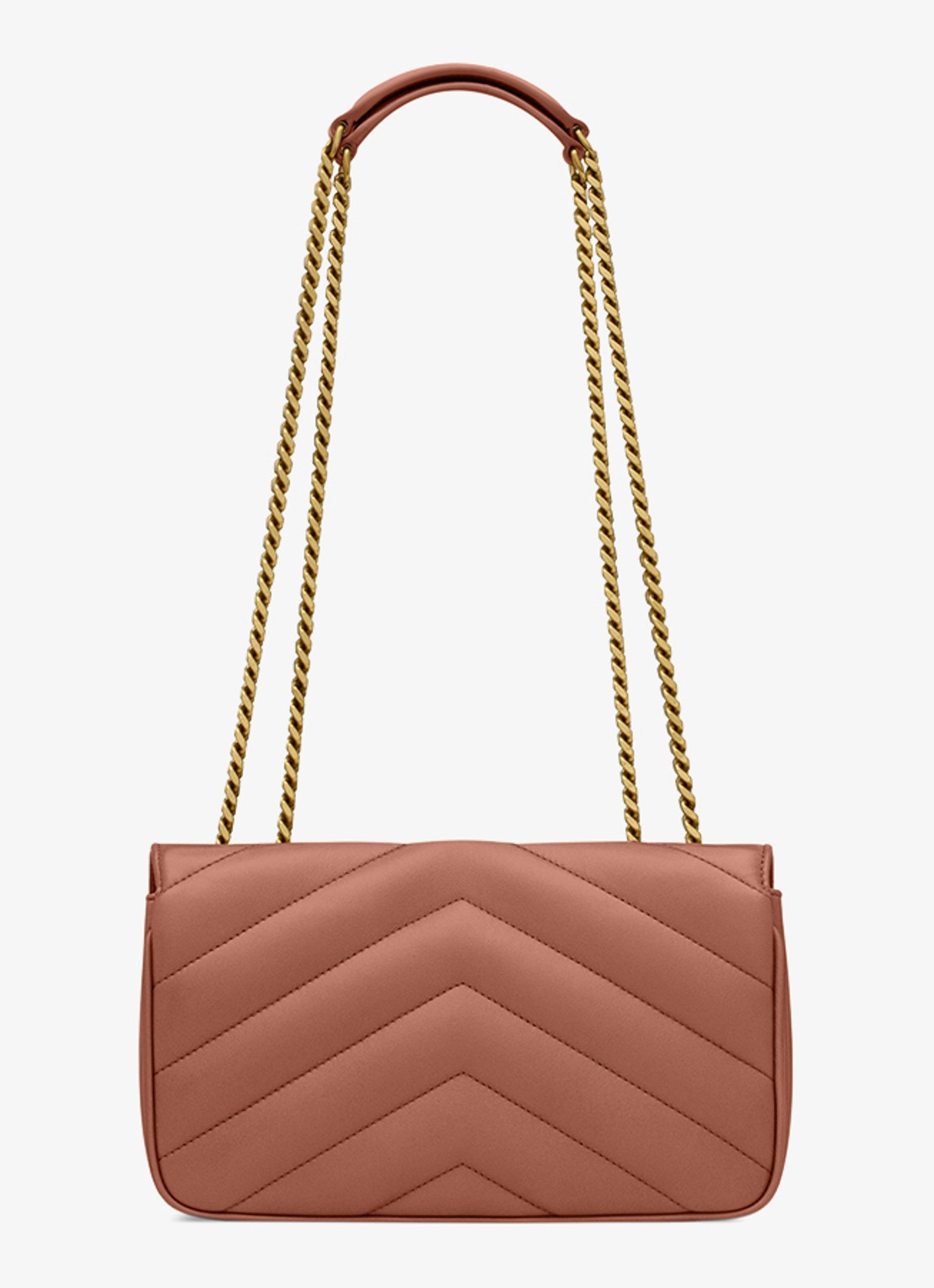 Saint Laurent Loulou Small schoudertas van lamsleer - voorkant 2 roestbruin