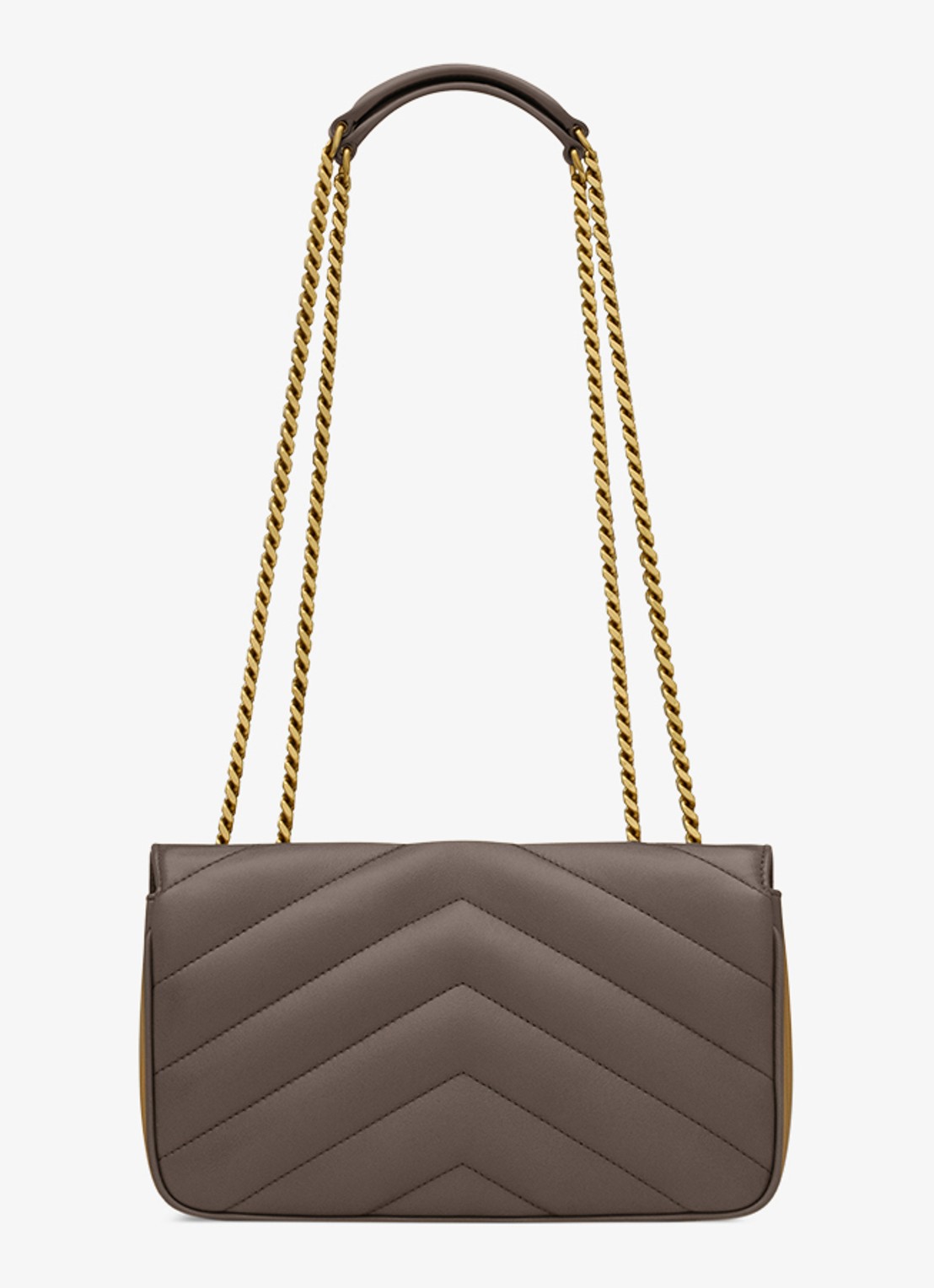 Saint Laurent Loulou Small schoudertas van lamsleer - achterkant 7 taupe